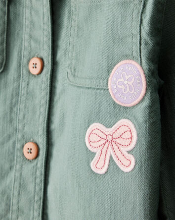 Tout-petit fille - Blouson utilitaire à manches longues en coton patchwork – Vert, 