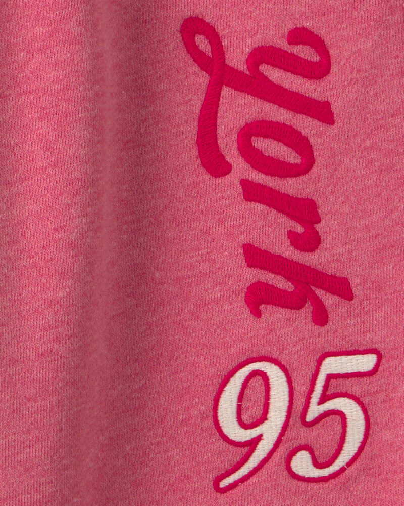 Girls 'New York' French Terry Joggers - Pink/Red, image 4 of 6 slides
