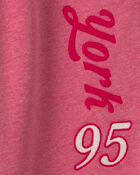 Girls 'New York' French Terry Joggers - Pink/Red, image 4 of 6 slides