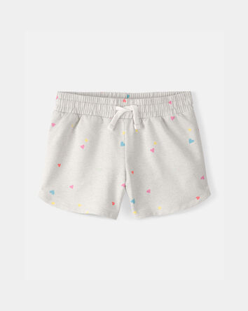 Filles - Short en jersey bouclette, c&oelig;urs - Gris, 