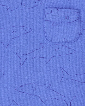 Bébé T-shirt à poche à imprimé de requin, 