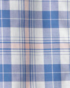Boys Plaid Short-Sleeve Button-Down Shirt - Blue, image 2 of 3 slides