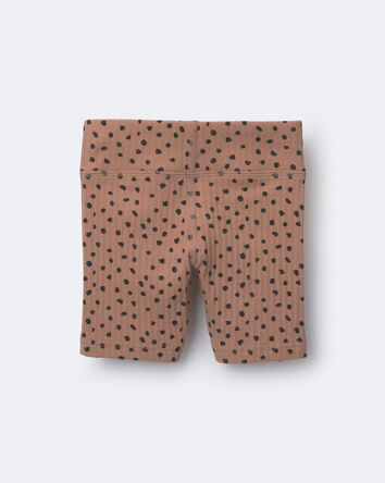 Toddler Girl Brooklyn Bike Shorts in Dot Print - Tan, 