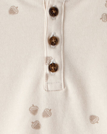 Toddler Boy Long-Sleeve Acorn Tee - Cream, 