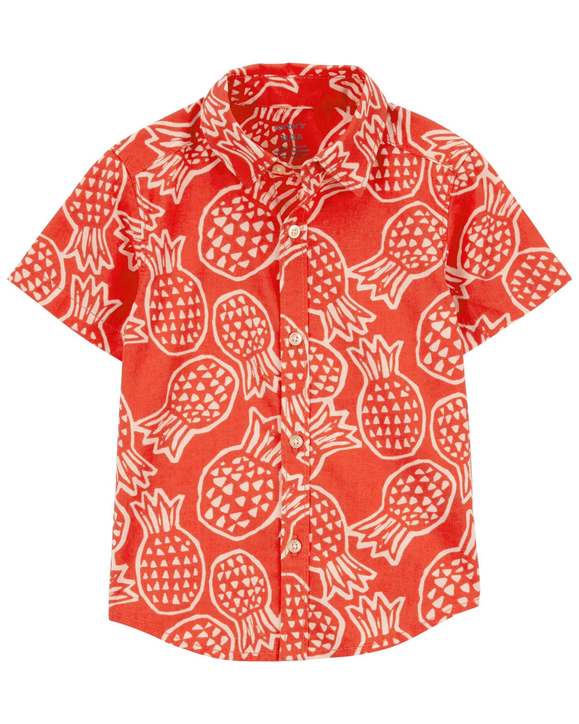 Orange Pineapple Button Down Shirt Carter s Oshkosh Canada