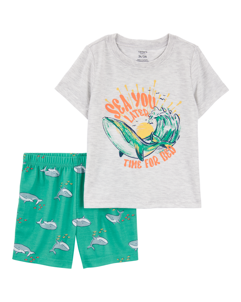 Toddler 2-Piece Whale Loose Fit Pyjamas, image 1 of 3 slides