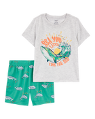 Toddler 2-Piece Whale Loose Fit Pyjamas, image 1 of 3 slides