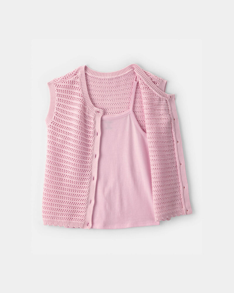 Girls 2-Piece Sweater Top Set - Pink, image 1 of 5 slides