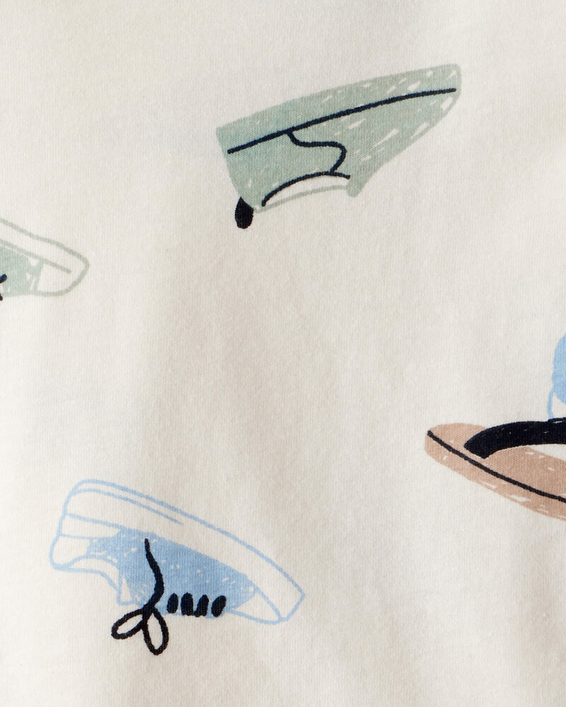 Baby Boy Sneakers Print Sweatshirt - Cream, image 2 of 3 slides