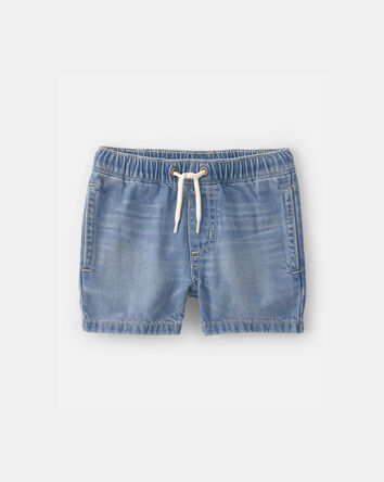 Baby Boy Denim Drawstring Shorts - Light Wash, 