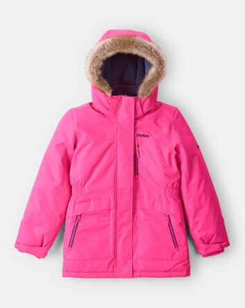 Filles - Veste d'hiver parka à capuchon pour fille - Rose, 