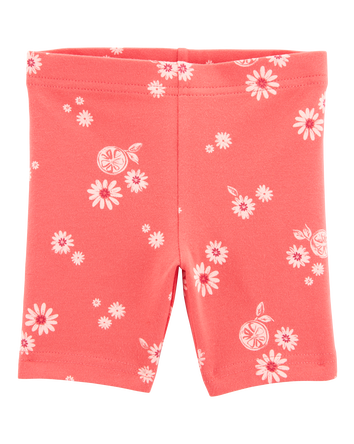 Baby Floral Bike Shorts - Orange, 