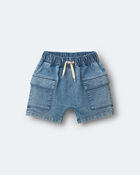 Toddler Boy Cargo Shorts in Denim, image 2 of 7 slides