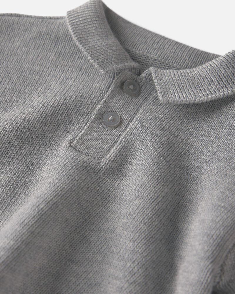 B&eacute;b&eacute; gar&ccedil;on - Chandail polo en tricot de coton biologique, image 2 sur 3 diapositives
