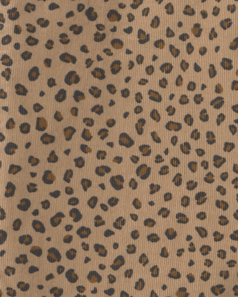 Filles - Pantalon en serg&eacute; &agrave; motif l&eacute;opard &ndash; Brun, image 3 sur 3 diapositives