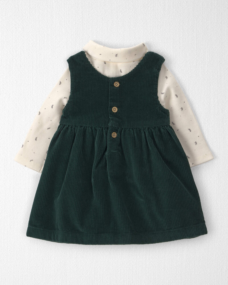Baby Girl 2-Piece Organic Cotton Corduroy Jumper Set, image 2 of 6 slides
