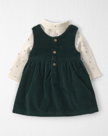 Baby Girl 2-Piece Organic Cotton Corduroy Jumper Set, 