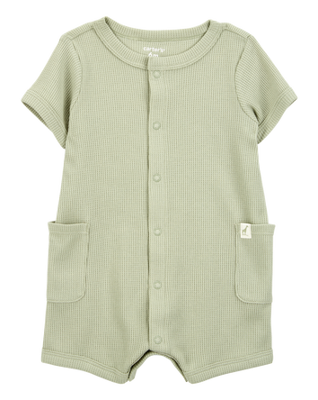 Baby Short-Sleeve Romper - Olive, 