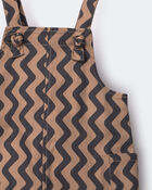 Toddler Chevron Knot-Tie Overalls - Tan, image 2 of 2 slides