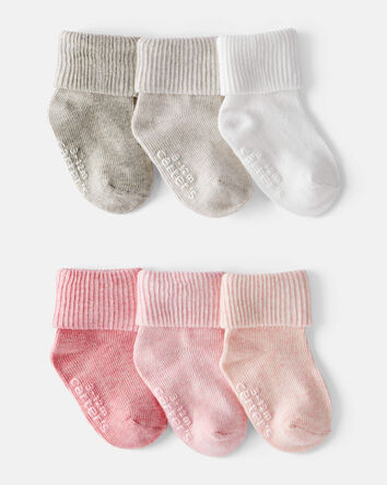 Bébé fille - Emballage de 6 paires de chaussettes - Rose/blanc, 