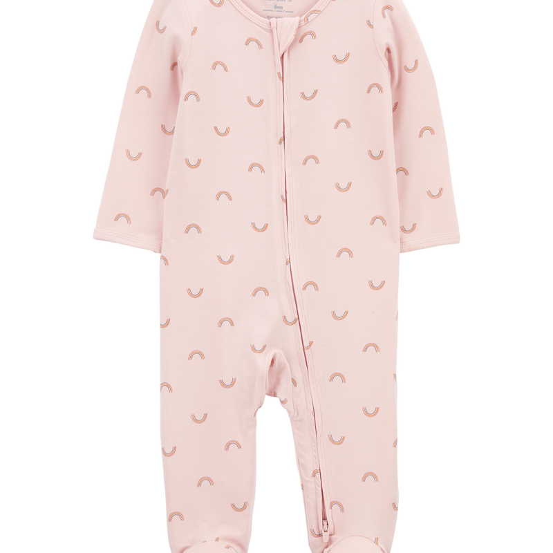 Baby Girl Rainbow Zip-Up PurelySoft Sleeper Pyjamas Carter's