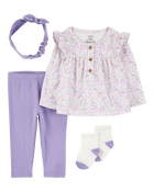 Baby 4-Piece Floral Outfit Set, image 1 of 6 slides