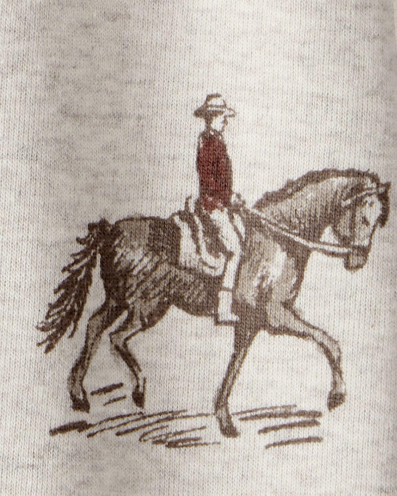 Baby Organic Cotton Sleep & Play Pyjamas in Western Rodeo Print, image 3 of 4 slides