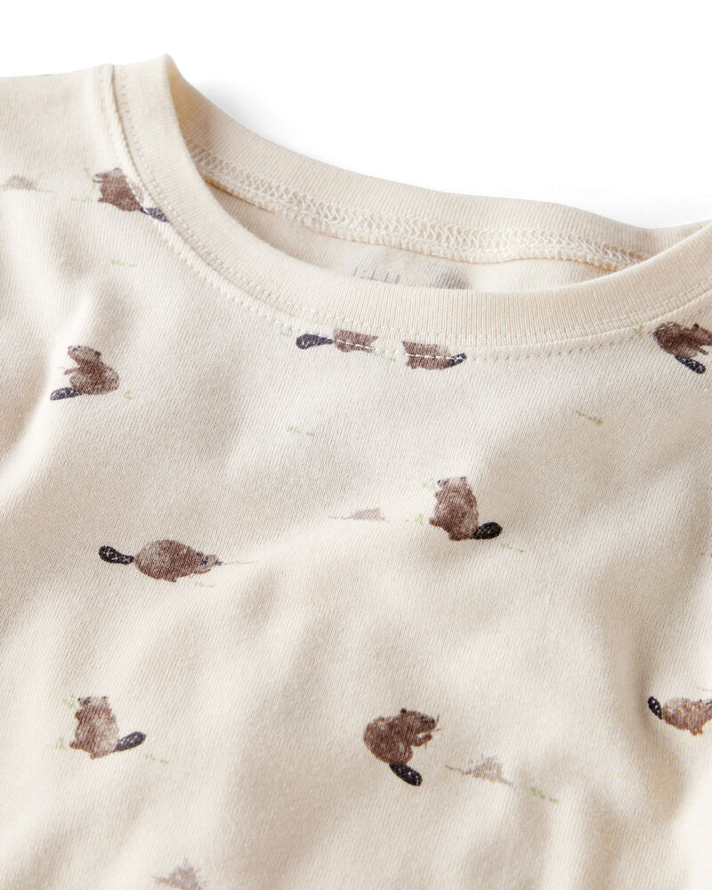 Bébé - Pyjama en coton biologique à imprimé de castor, image 2 sur 5 diapositives