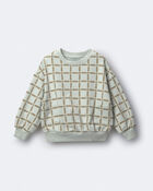 Toddler Otter Sweatshirt&trade; with Pockets in Checkered Print - Light Blue, image 2 of 6 slides