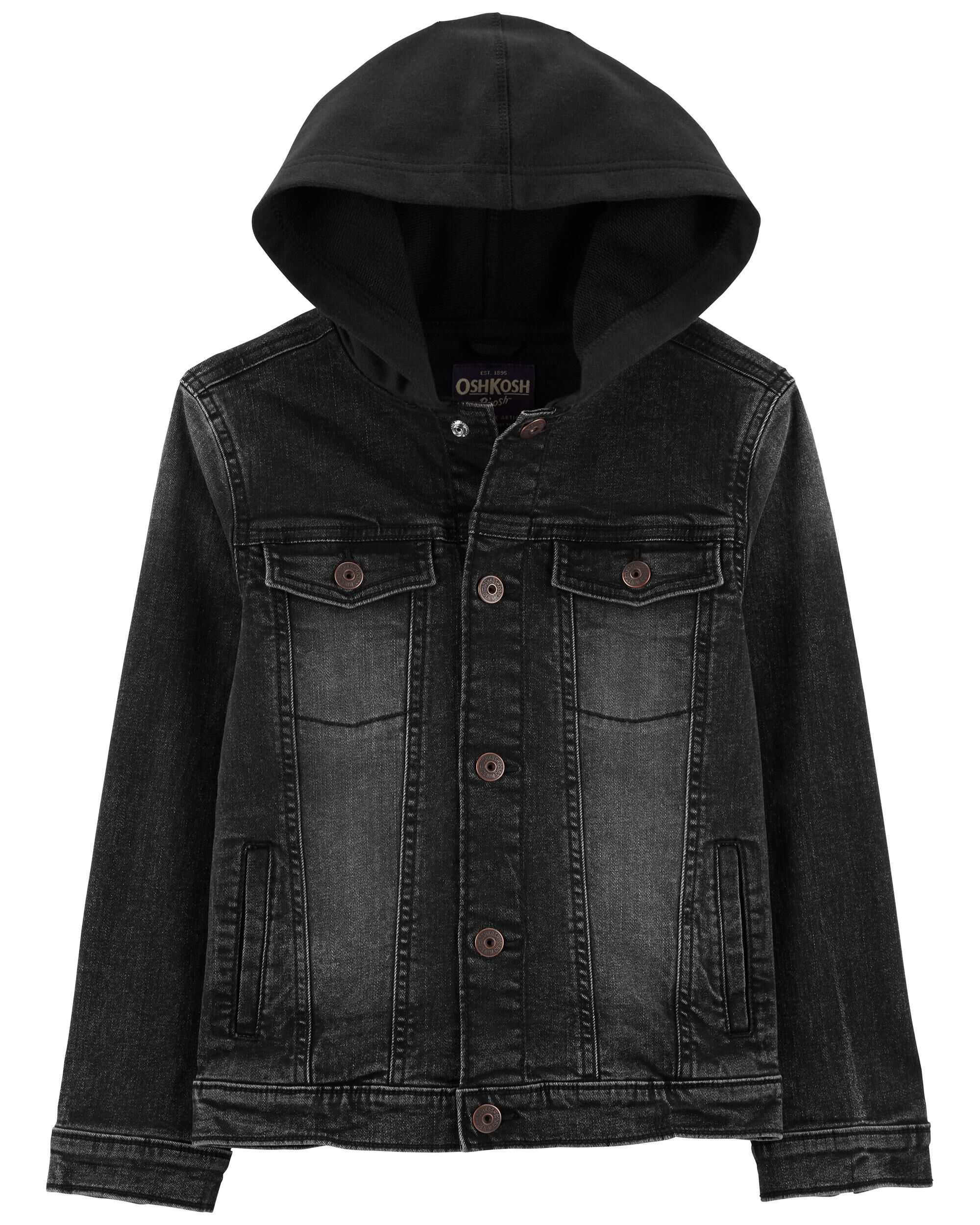 Stretch Denim Hooded Jacket