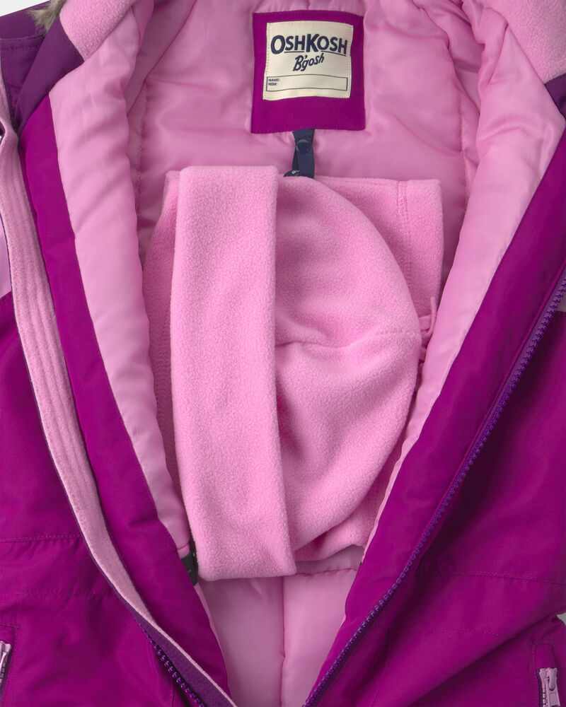 Girls 1 Piece Snowsuit- Purple, image 4 of 8 slides