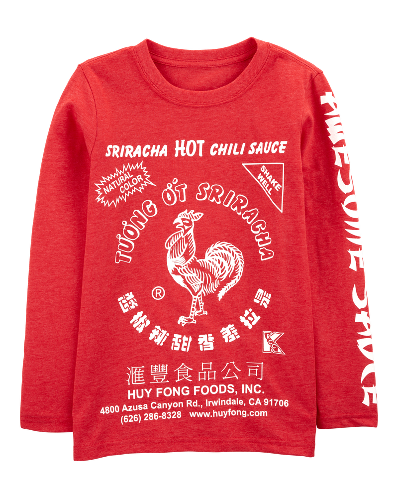 Kid Sriracha Long-Sleeve Graphic Tee - Red, image 1 of 4 slides