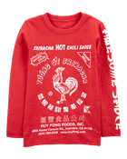 Kid Sriracha Long-Sleeve Graphic Tee - Red, image 1 of 4 slides