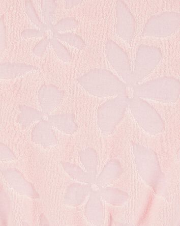 Enfant en bas âge Barboteuse cache-maillot en tissu bouclette fleuri - Rose, 