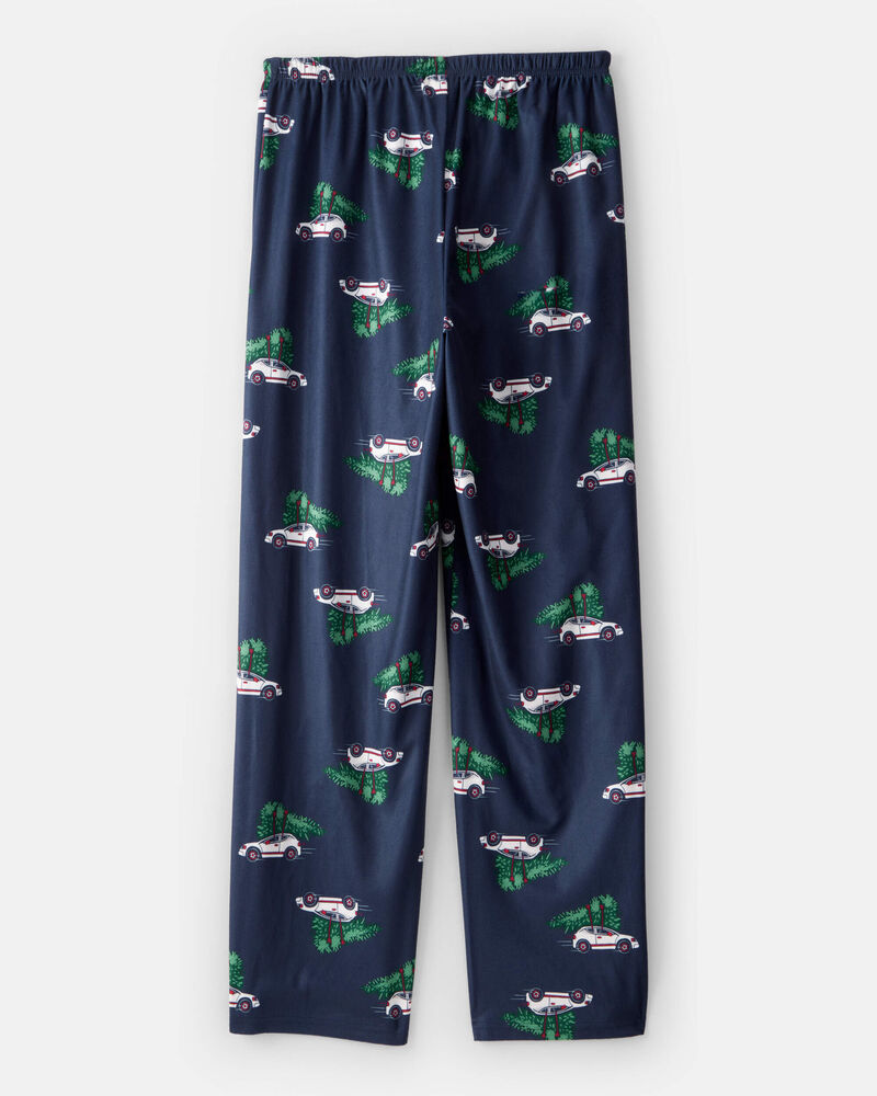 Adult Christmas Cars Loose Fit Pyjama Bottoms- Navy, image 2 of 4 slides
