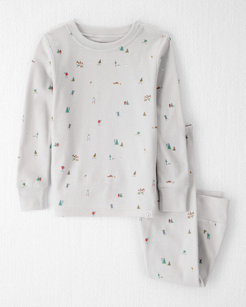 Toddler Organic Cotton Pyjamas in Frosted Trail Print, image 1 of 4 slides