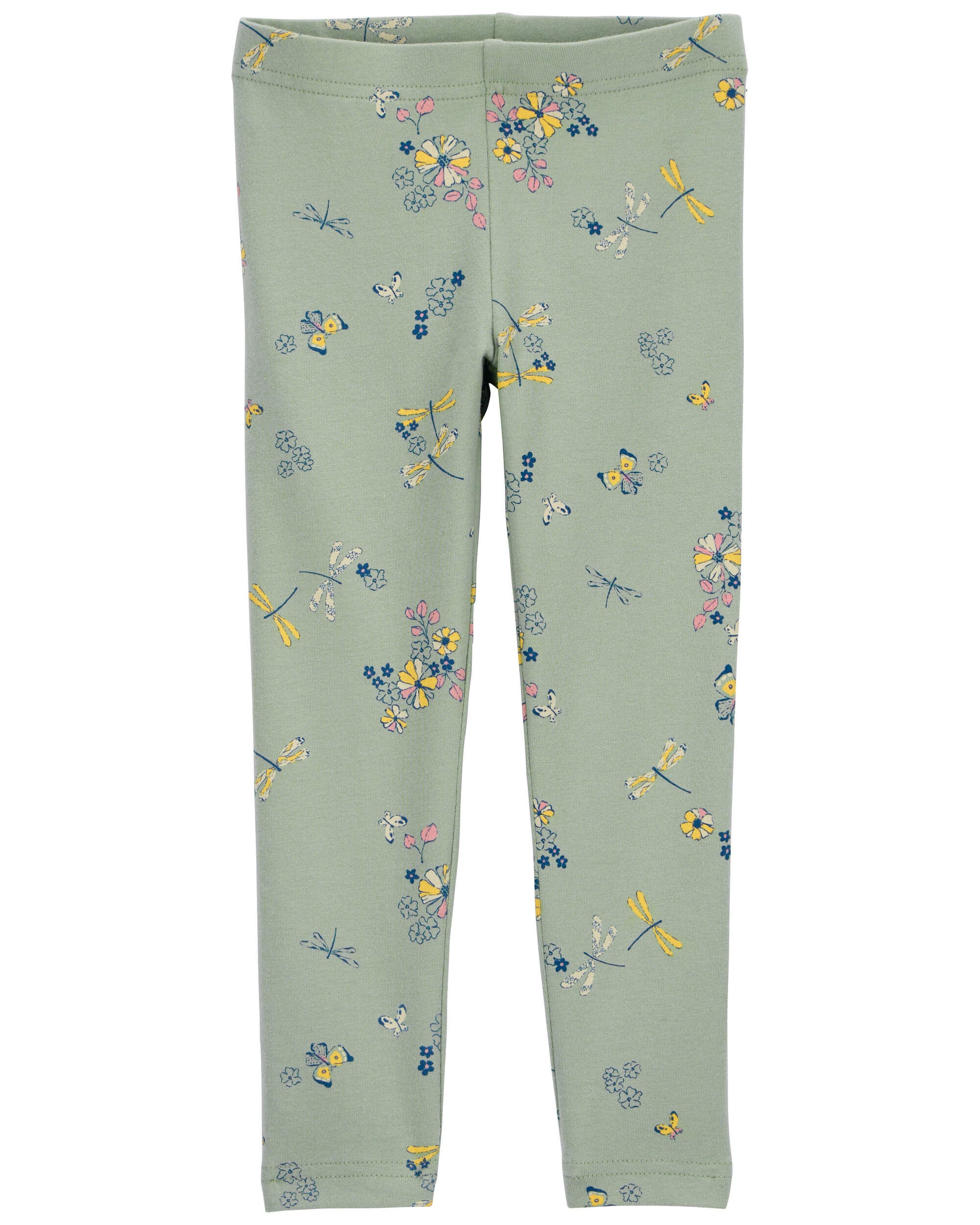 Girls green leggings clearance