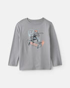 Boys Skateboard Long-Sleeve Graphic Tee - Grey, image 1 of 3 slides