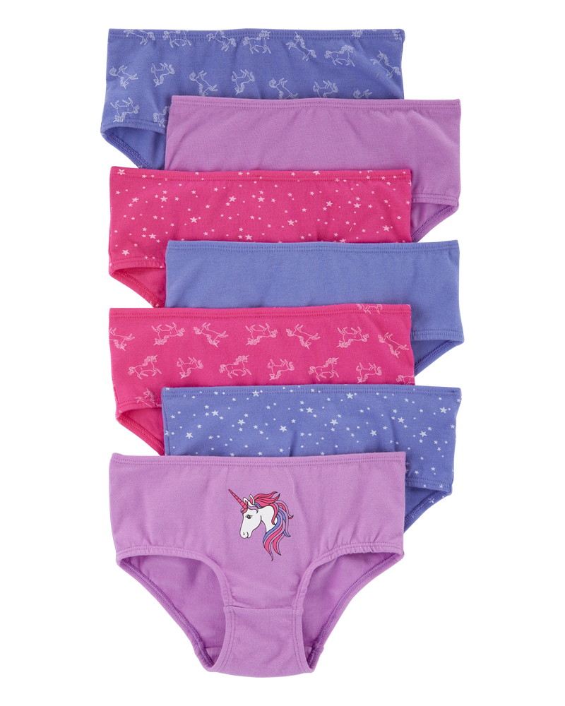 Enfant en bas âge Emballage de 7 caleçons en coton extensible à motif de licorne, image 1 sur 3 diapositives