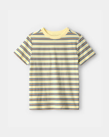 Jeune - T-shirt &agrave; rayures - Jaune/Brun, 
