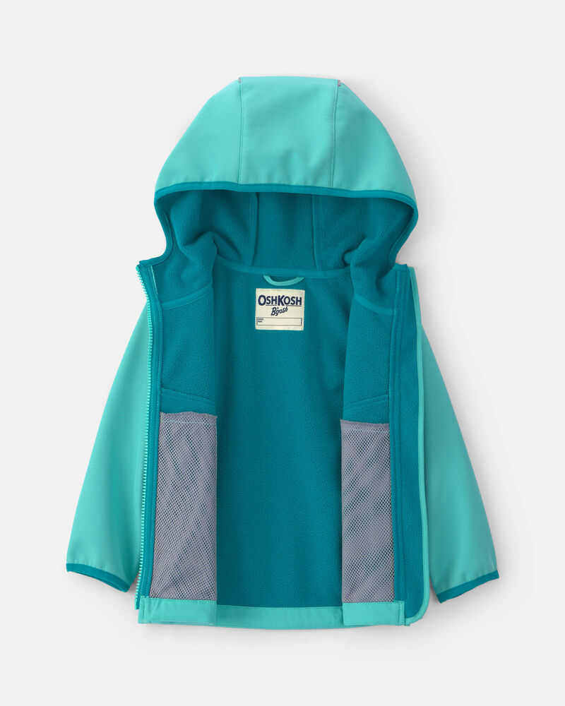 Baby Girl  Quilted Mid Weight Jacket- Aqua, image 2 of 4 slides