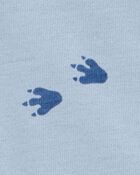 Baby 2-Piece Dinosaur Footprint Bodysuit & Short Set - Blue/Brown, image 2 of 3 slides