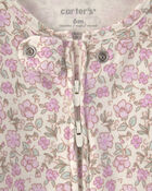 Baby Girl Floral Sleeper - Pink/Ivory, image 2 of 6 slides