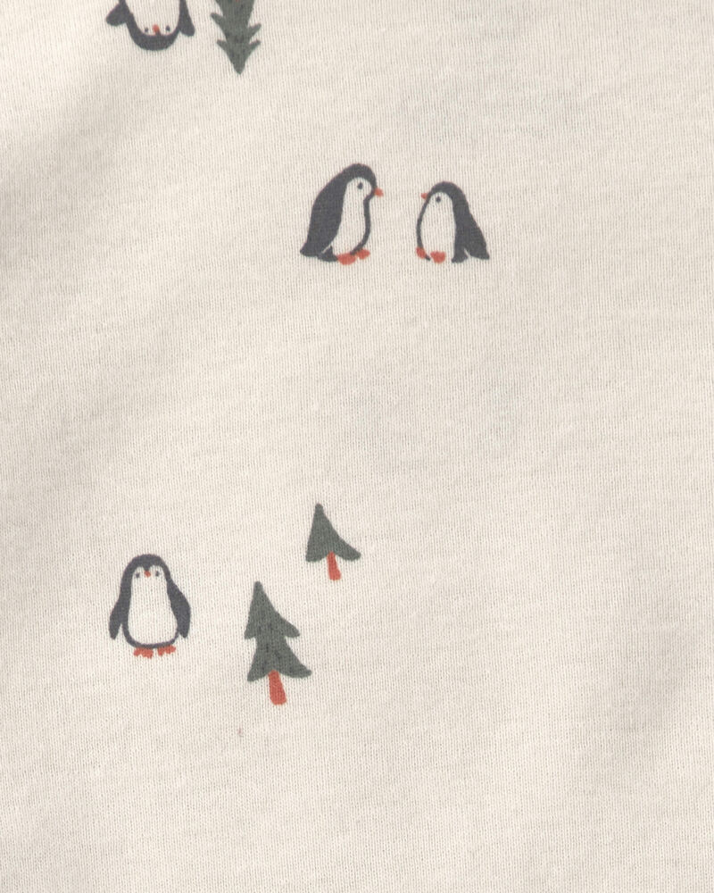 B&eacute;b&eacute; gar&ccedil;on - Ensemble 2 pi&egrave;ces salopette et manches longues &agrave; motif pingouin &ndash; Gris/Cr&egrave;me, image 5 sur 5 diapositives