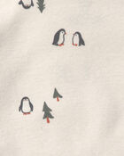 B&eacute;b&eacute; gar&ccedil;on - Ensemble 2 pi&egrave;ces salopette et manches longues &agrave; motif pingouin &ndash; Gris/Cr&egrave;me, image 5 sur 5 diapositives