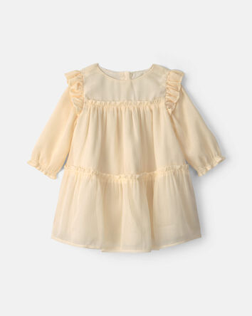 B&eacute;b&eacute; fille - Robe scintillante &agrave; manches longues &ndash; Cr&egrave;me, 
