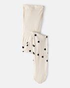 Girls Polka Dot Tights - Cream, image 1 of 2 slides