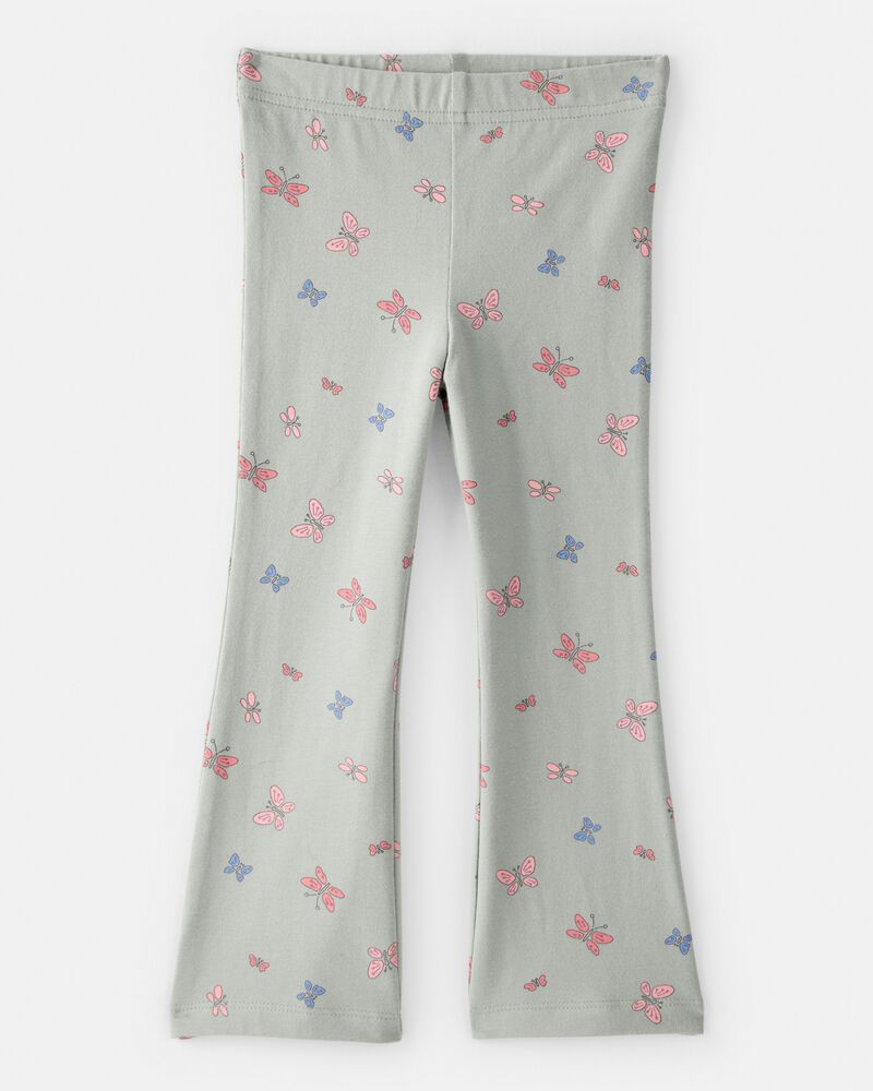 Toddler Girl Butterfly Flare Pull-On Stretch Leggings - Green, image 1 of 4 slides