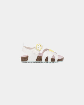 Toddler Girl Flower Sandals - White, 