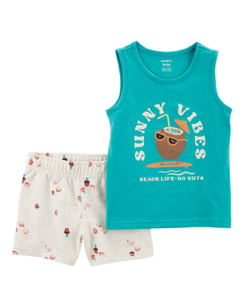 Toddler 2-Piece Sunny Vibes Tank & Pull-On Short Set, 